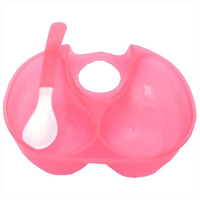 Dublu - bol din plastic cu lingurita