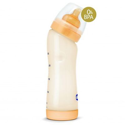 Biberon Evolution in unghi 250ml, tetina din cauciuc cu flux normal, 0+