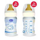 WB Biberon PP, 150 ml bleu,T.c. flux normal,0+,  0%BPA