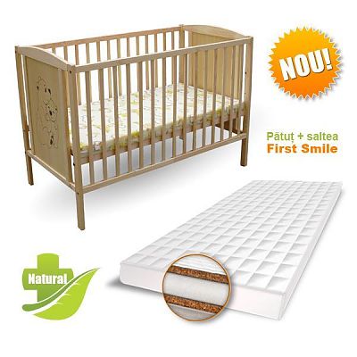 Patut 2 Ursuleti First Smile + saltea Coco Lux First Smile