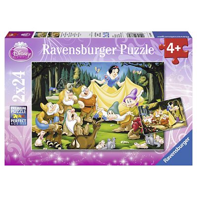 Puzzle Alba Ca Zapada Si Cei Sapte Pitici, 2x24 piese