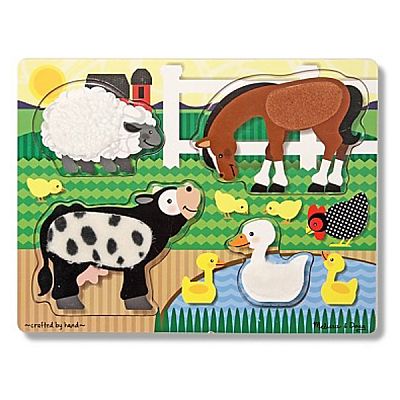 Puzzle de lemn Atinge si descopera - Animale de la ferma