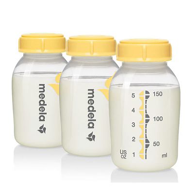 Set 3 biberoane pentru lapte matern, 150 ml