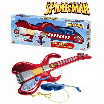 Chitara cu ochelari si microfon Spiderman