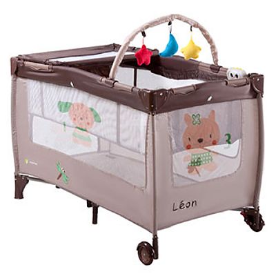 Patut pliabil Jolly Brown cu vibratii