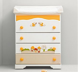 Comoda cu salteluta de infasat PEISAJ Mandarin