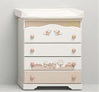 Comoda cu salteluta de infasat PEISAJ Beige