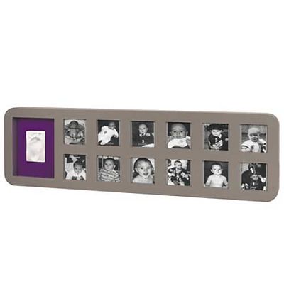First Year Print Frame TAUPE & LIME/PLUM