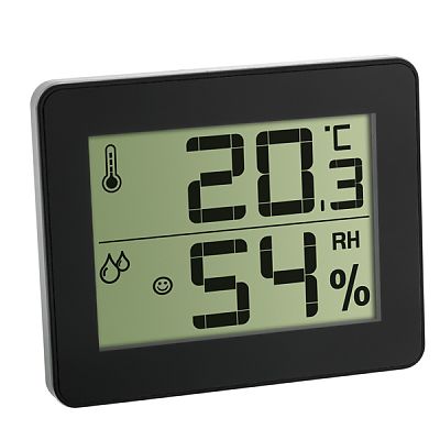 Termometru si Higrometru digital de camera extra-plat NEGRU
