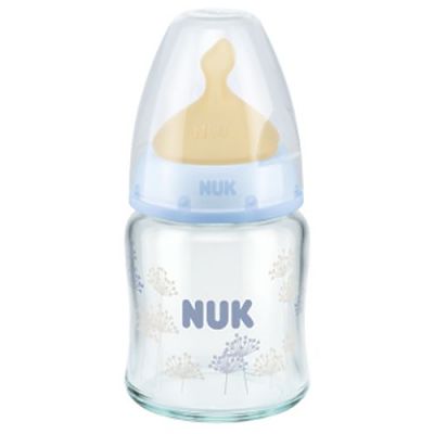 First Choice Plus Biberon sticla 120 ml+Tetina latex orificiu Mediu mar.1 (0-6 luni)