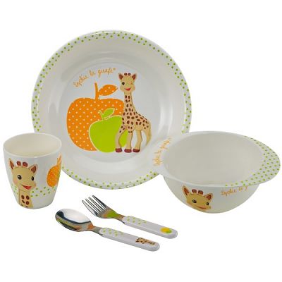 Set Pentru Masa Melamina Girafa Sophie Orange