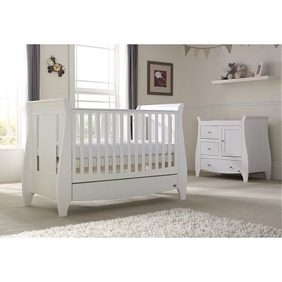 Set mobilier Katie White format din 2 piese: patut si comoda