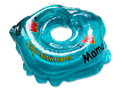Colac de gat pentru inot ALBASTRU - I LOVE MAMA 0-24 luni