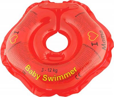 Colac de gat pentru inot 0-24 luni (3-12kg) ROSU I LOVE MAMA