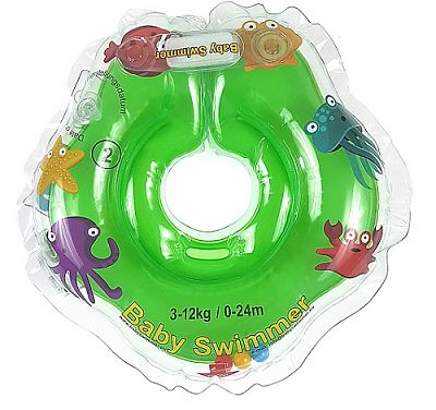 Colac de gat pentru inot Verde Jumatate Transparent 0-24 luni (3-12 kg)