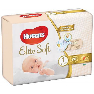 Scutece bebelusi NewBorn, Elite Soft Nr.1 (26) 2-5kg
