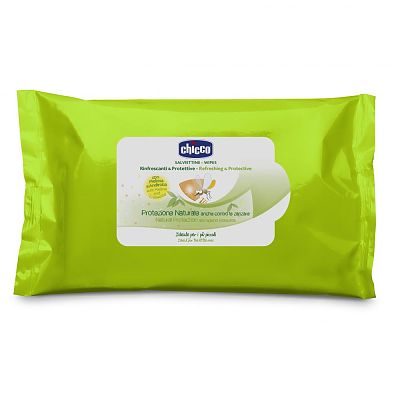 Servetele umede protectie naturala impotriva tantarilor Chicco, 20buc, 6luni+